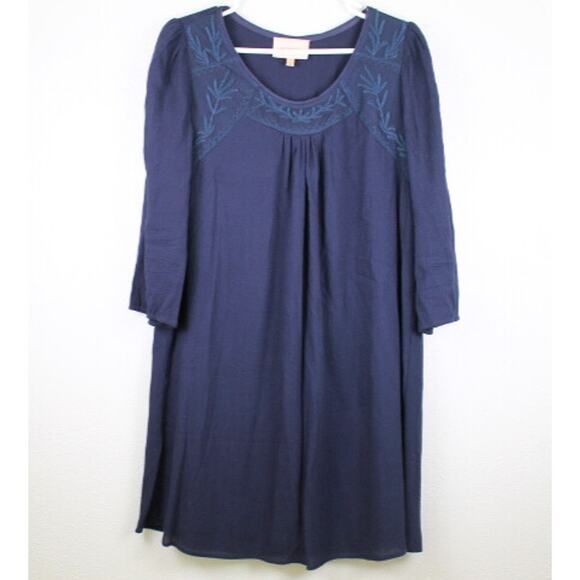 Skies Are Blue Dresses & Skirts - Skies Are Blue Dress Sz Medium Casual Crinkle Scoop Neck Short Shift 3/4 Sleeve